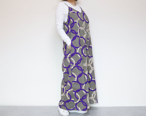 <D29J-002>  AFRICAN PRINT OVERALLS / SALOPETTE