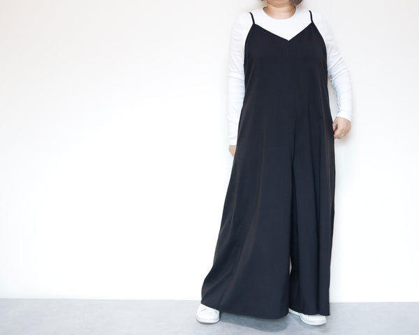 <D29NR>  BLACK OVERALLS / SALOPETTE