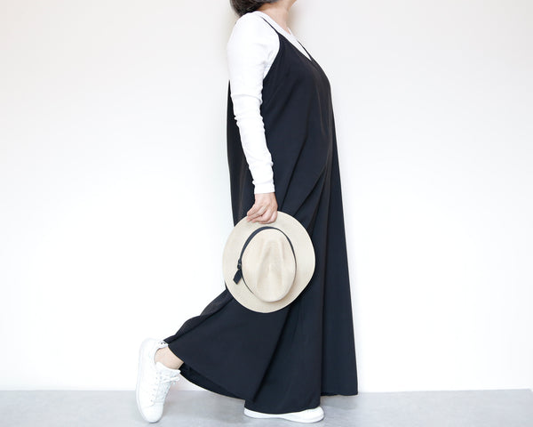 <D29NR>  BLACK OVERALLS / SALOPETTE