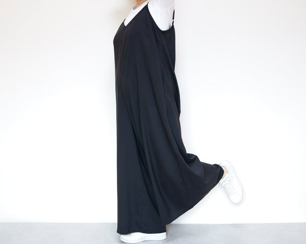 <D29NR>  BLACK OVERALLS / SALOPETTE