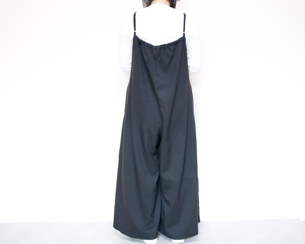 <D29NR>  BLACK OVERALLS / SALOPETTE