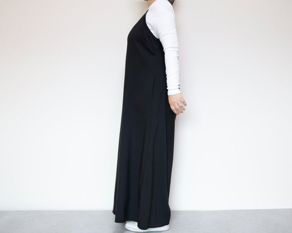 <D29NR>  BLACK OVERALLS / SALOPETTE