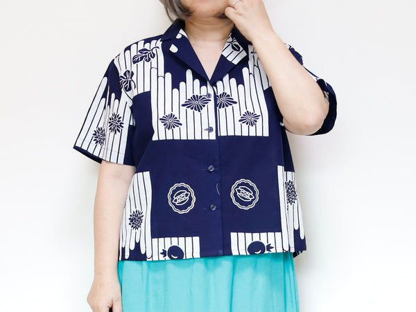 <T24K-003> ALOHA Shirt  from YUKATA Summer Cotton Kimono