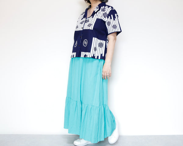 <T24K-003> ALOHA Shirt  from YUKATA Summer Cotton Kimono