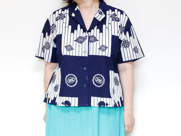 <T24K-003> ALOHA Shirt  from YUKATA Summer Cotton Kimono