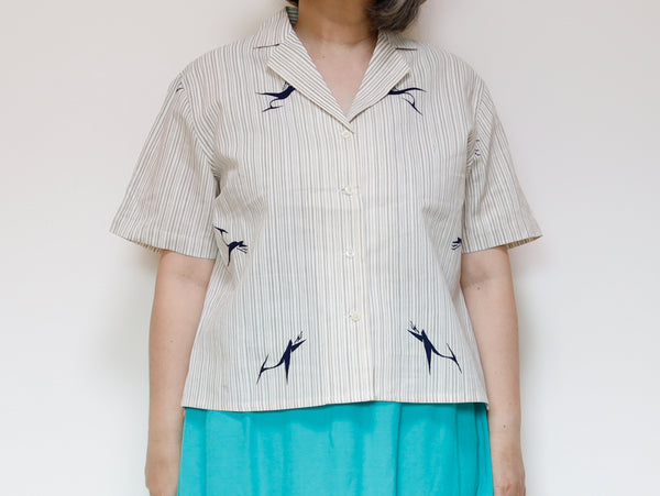 <T24K-002> ALOHA Shirt  from YUKATA Summer Cotton Kimono