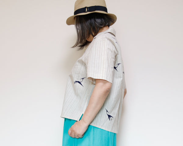 <T24K-002> ALOHA Shirt  from YUKATA Summer Cotton Kimono