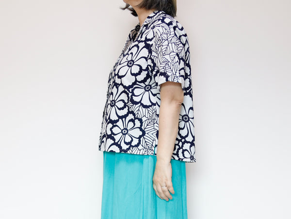 <T24K-001> ALOHA Shirt  from YUKATA Summer Cotton Kimono