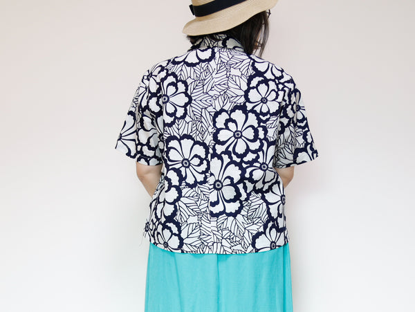 <T24K-001> ALOHA Shirt  from YUKATA Summer Cotton Kimono