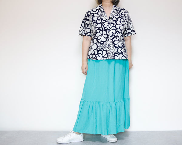 <T24K-001> ALOHA Shirt  from YUKATA Summer Cotton Kimono