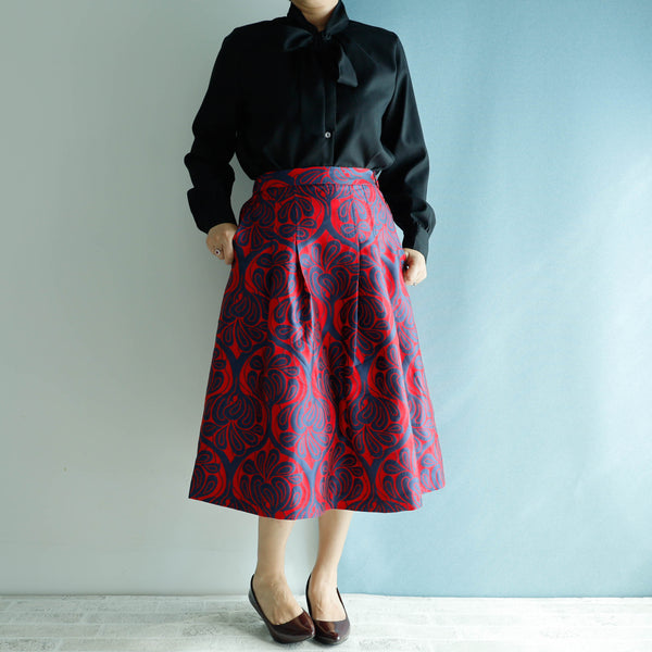 <S17C70>COVENT GARDEN WOVEN RED Skirt  -Length 70cm