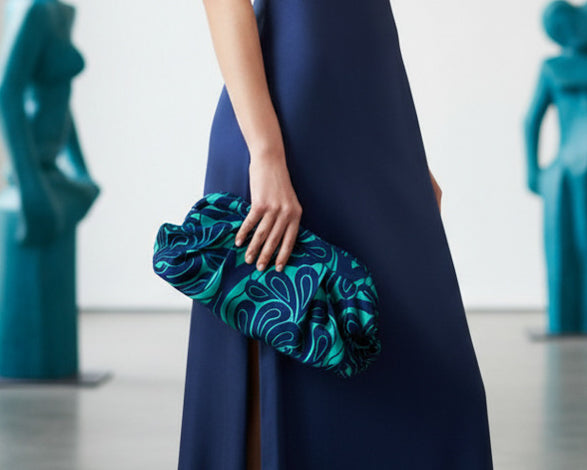 <B10V> COVENT GAEDEN GREEN CLUTCH BAG