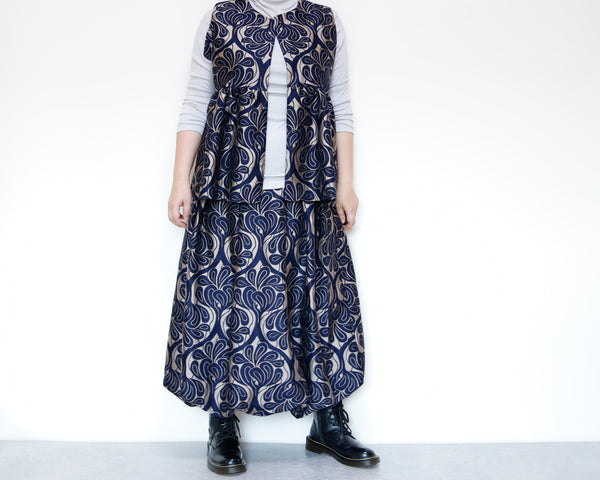 <S42CG>COVENT GARDEN WOVEN GRAY BALLOON Skirt