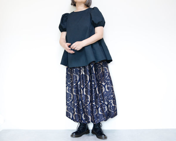 <S42CG>COVENT GARDEN WOVEN GRAY BALLOON Skirt