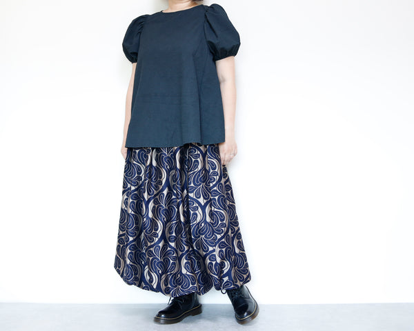 <S42CG>COVENT GARDEN WOVEN GRAY BALLOON Skirt