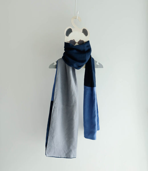 <RS20A02BG> LINEN/RAYON Pach-worked Scarf