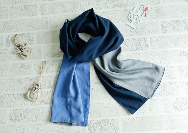 <RS20A02BG> LINEN/RAYON Pach-worked Scarf