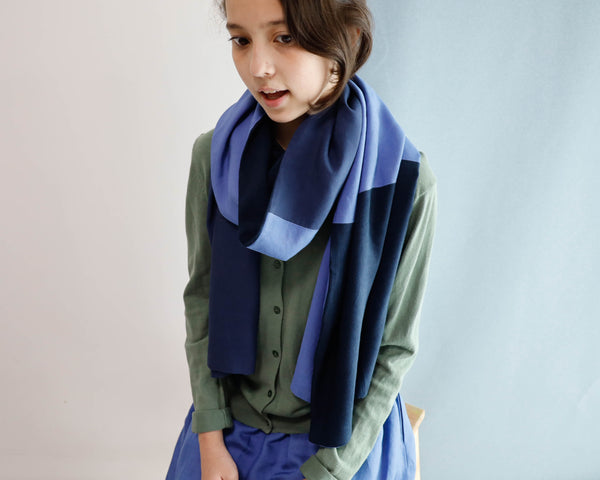 <RS20A02BB> LINEN/RAYON Pach-worked Scarf