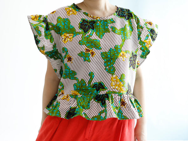 <T22-003> AFRICAN PRINT Top