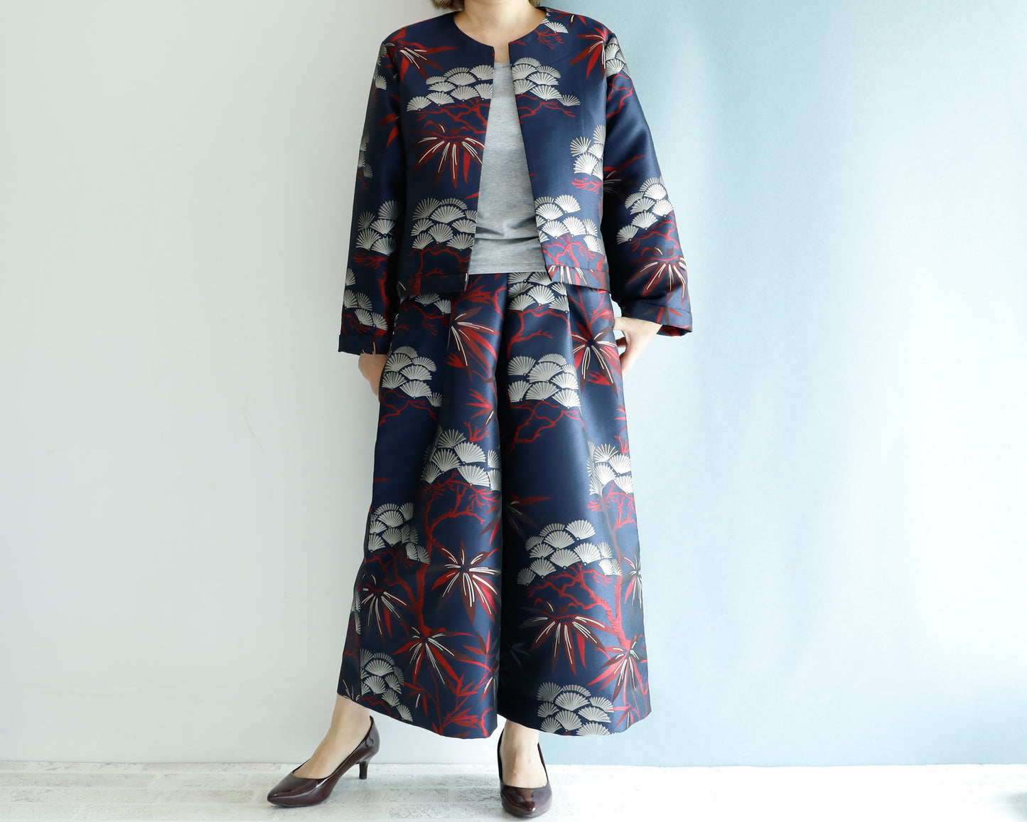 <J15BR>  CREW NECK Jacket -KABUKI