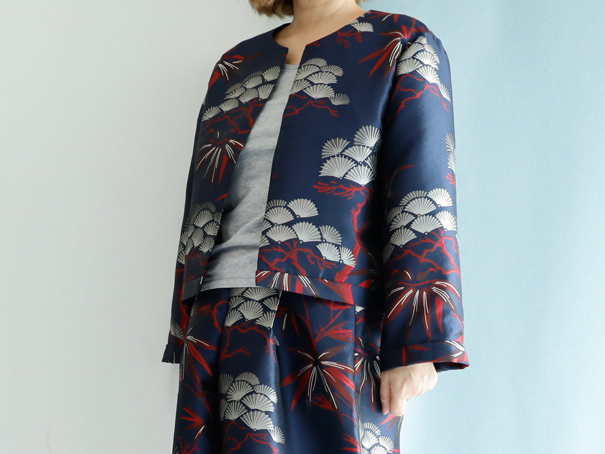 <J15BR>  CREW NECK Jacket -KABUKI