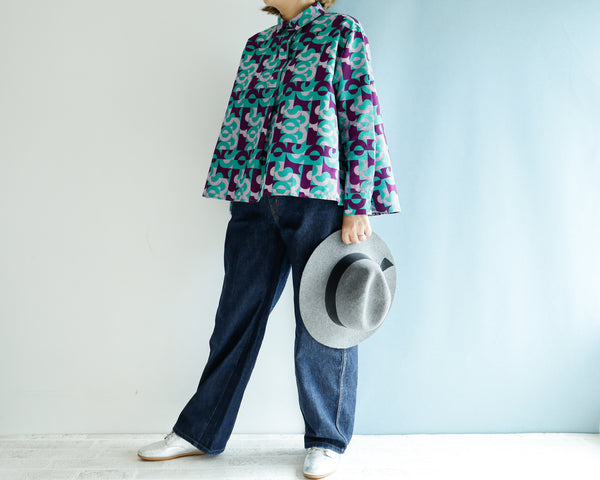 <T17J-003> AFRICAN PRINTED FRONT TUCK Shirt