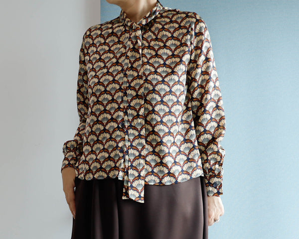 <RS20T18F>  PRINT Blouse -Japanese Fans