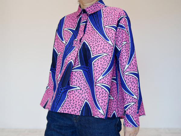 <T17J-016> AFRICAN PRINTED FRONT TUCK Shirt