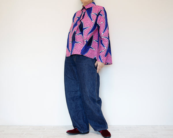 <T17J-016> AFRICAN PRINTED FRONT TUCK Shirt