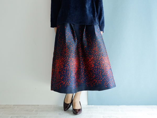 <S17H80> Scarlet WOVEN Skirt  -Length 80cm