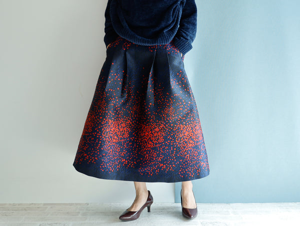 <S17H80> Scarlet WOVEN Skirt  -Length 80cm