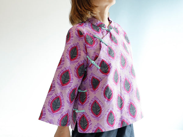 <T27AP-RS22>  AFRICAN PRINT CHINOISERIE Blouse