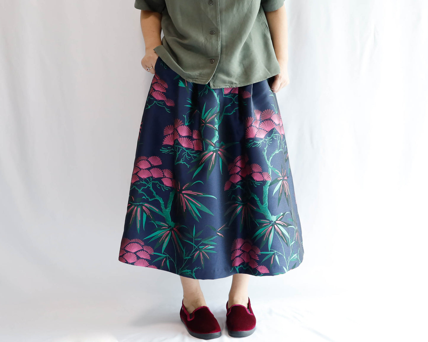KABUKI WOVEN Skirt  -Length 80cm