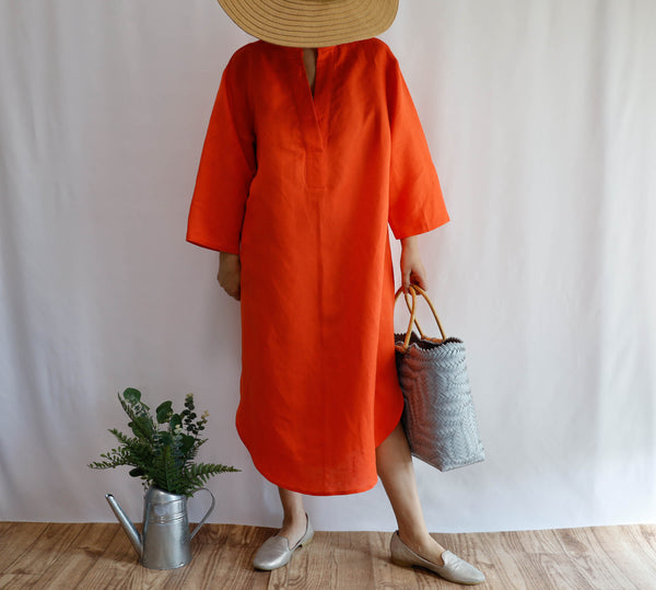 <D17O> SHIRT Dress　orange