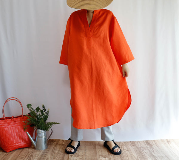 <D17O> SHIRT Dress　orange
