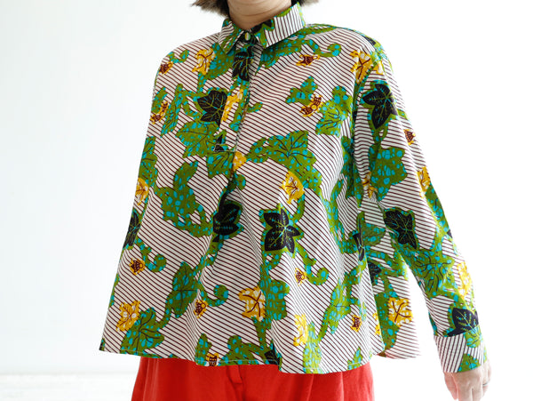 <T17J-013> AFRICAN PRINTED FRONT TUCK Shirt