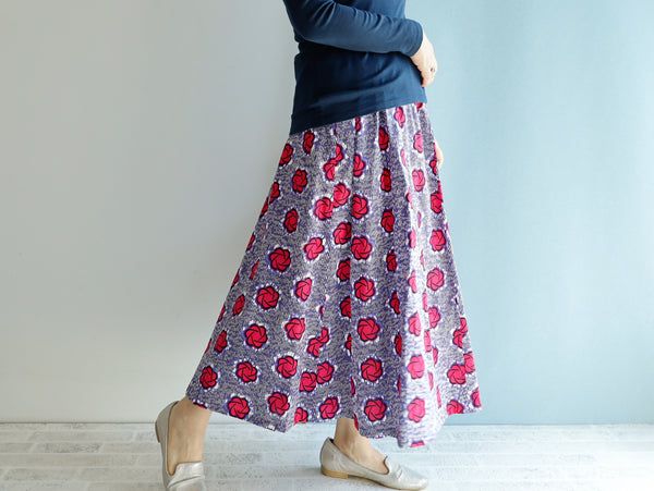 <RS21S35-000>  AFRICAN PRINT Skirt