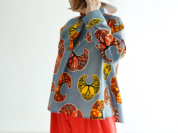 <T17J-014> AFRICAN PRINTED FRONT TUCK Shirt