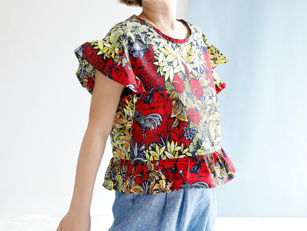 <T22-002> AFRICAN PRINT Top