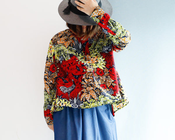 <RS21T17J-001> AFRICAN PRINTED FRONT TUCK Shirt