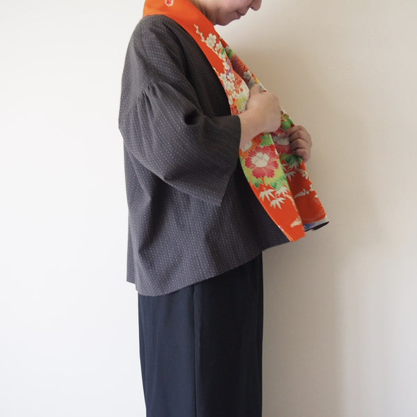[RS15J01-002> KIMONO Cardigan -Brown