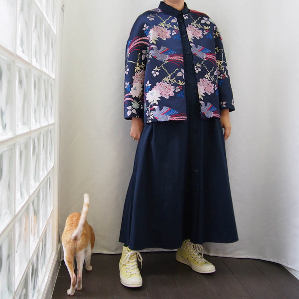 <RS18J07G-001> ORIENTAL BIRDS Woven Textile Jacket