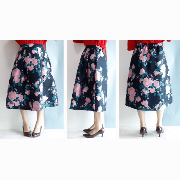 <RS21S17RP70> EUROPIAN ROSE PINK  WOVEN Skirt  -Length 70cm