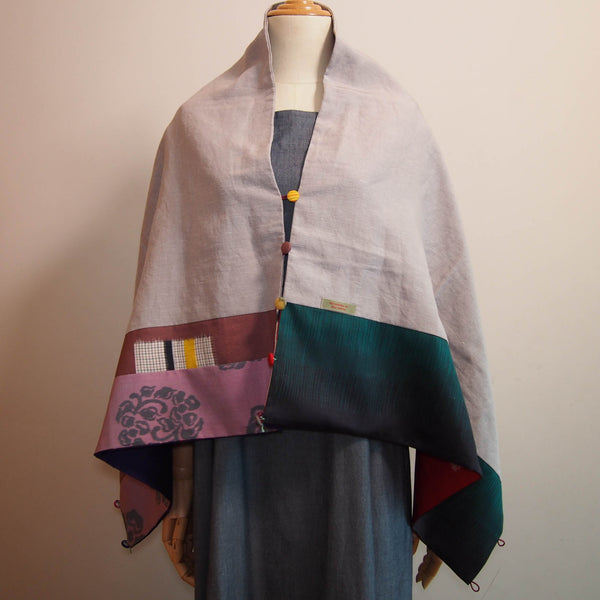 <RS18A01-003> KIMONO Pach-worked Scarf