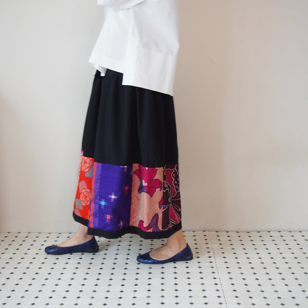 <RS18S20-002> KIMONO Pachworked S Skirt -LONG