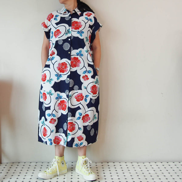 <D15-001>  OKINAWA Long Shirt Dress