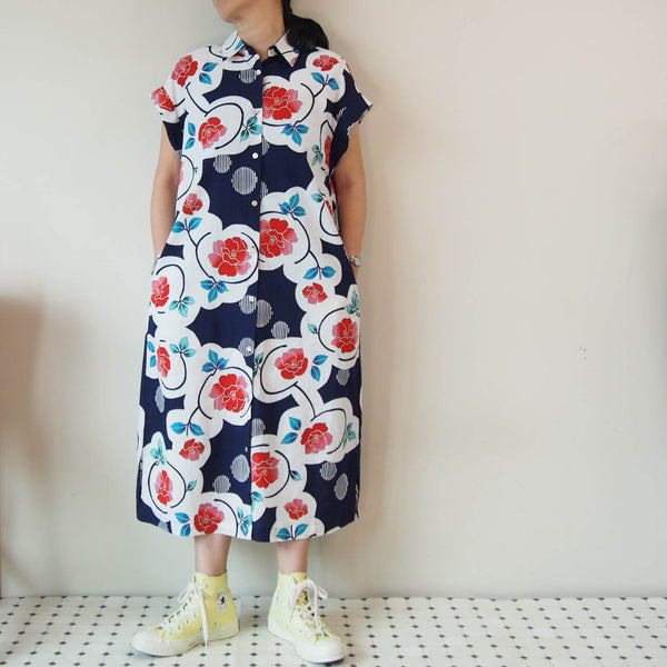 <D15-001>  OKINAWA Long Shirt Dress
