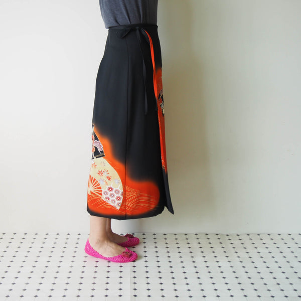 <RS19S26-001> KIMONO Wrap Skirt
