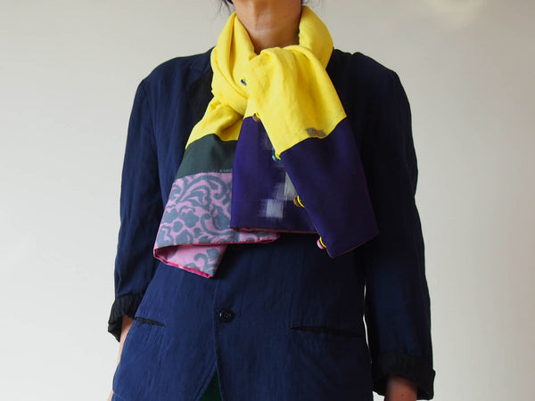 <RS18A01-001> KIMONO Pach-worked Scarf