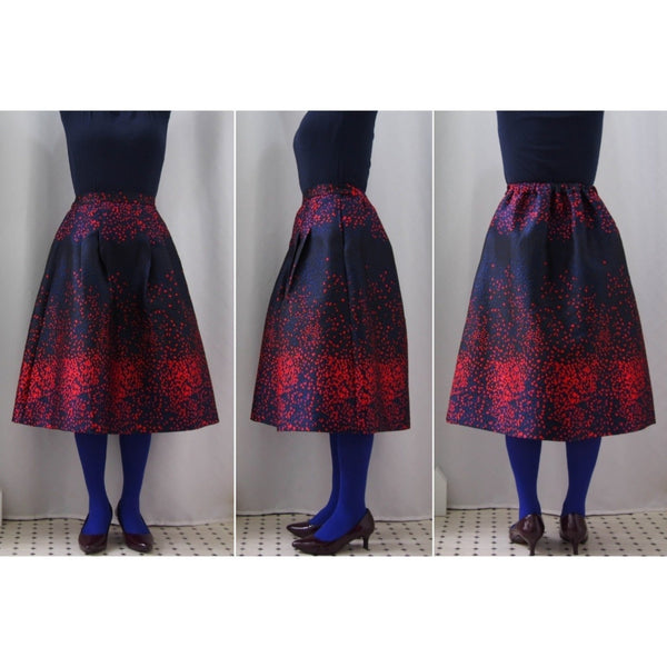 <S17H70-RS18> SCARLET DOTS WOVEN Skirt